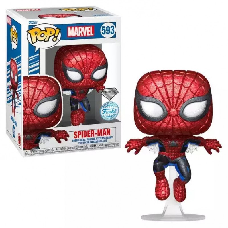 Funko Pop! Marvel: Spider-Man - Spider-Man Diamond Collection 593 Bobble-Head Special Edition