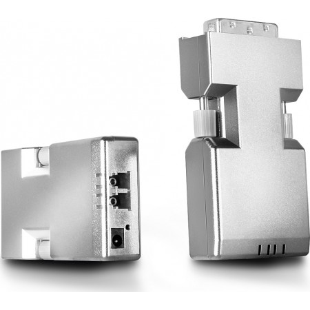 Lindy 1500m Fibre Optic DVI-D Single Link Extender Μετατροπέας DVI-D female σε Toslink female Ασημί