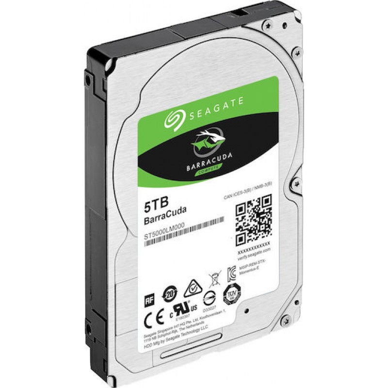 Seagate Barracuda 5TB HDD Σκληρός Δίσκος 2.5" SATA III 5400rpm με 128MB Cache για Desktop / Laptop ST5000LM000 (ST5000LM000)