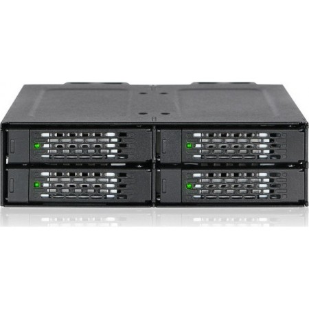 Icy Dock ToughArmor Rugged Full Metal 4-Bay 2.5 Inch NVMe U.2 SSD Mobile Rack For External 5.25 Inch Bay Μαύρο (MB699VP-B)