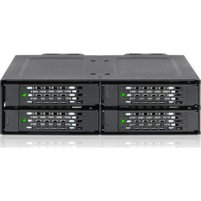 Icy Dock ToughArmor Rugged Full Metal 4-Bay 2.5 Inch NVMe U.2 SSD Mobile Rack For External 5.25 Inch Bay Μαύρο (MB699VP-B)