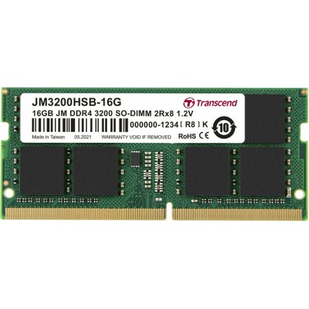 Transcend DDR4 με Module 1x16GB και Ταχύτητα 3200 για Laptop JM3200HSB-16G