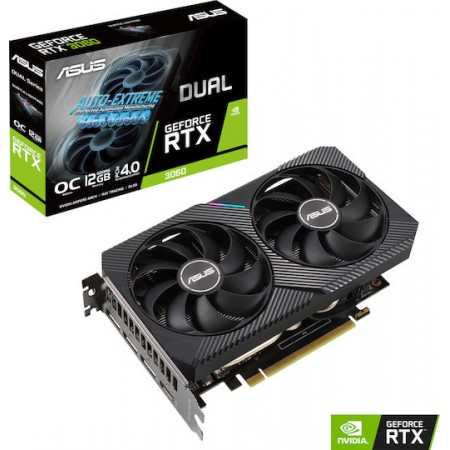 Asus GeForce RTX 3060 12GB GDDR6 Dual V2 OC Κάρτα Γραφικών 90YV0GB2-M0NA10 (90YV0GB2-M0NA10)