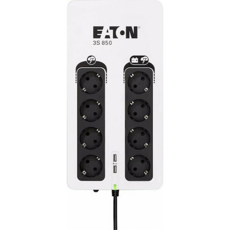 Eaton 3S Gen2 UPS Off-Line 850VA 510W με 8 Schuko Πρίζες