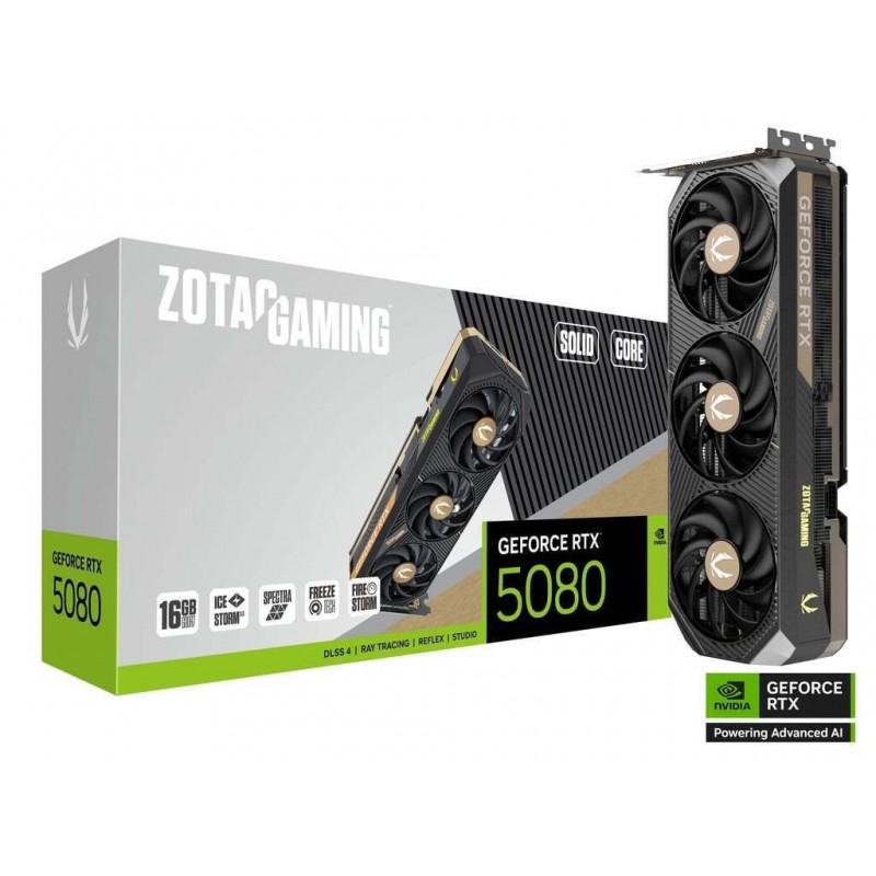 Zotac GeForce RTX 5080 16GB GDDR7 Solid Core Κάρτα Γραφικών ZT-B50800D2-10P