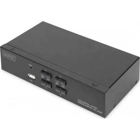 Digitus 4 Port Single Display 4K HDMI KVM Switch