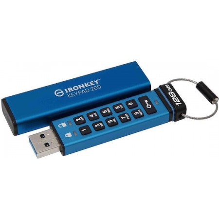 Kingston IronKey Keypad 128GB USB 3.2 Stick Μπλε