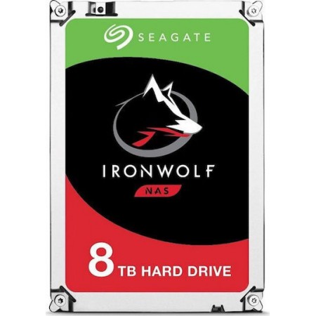 Seagate Ironwolf 8TB HDD Σκληρός Δίσκος 3.5" SATA III 5400rpm με 256MB Cache για NAS ST8000VN002 (ST8000VN002)