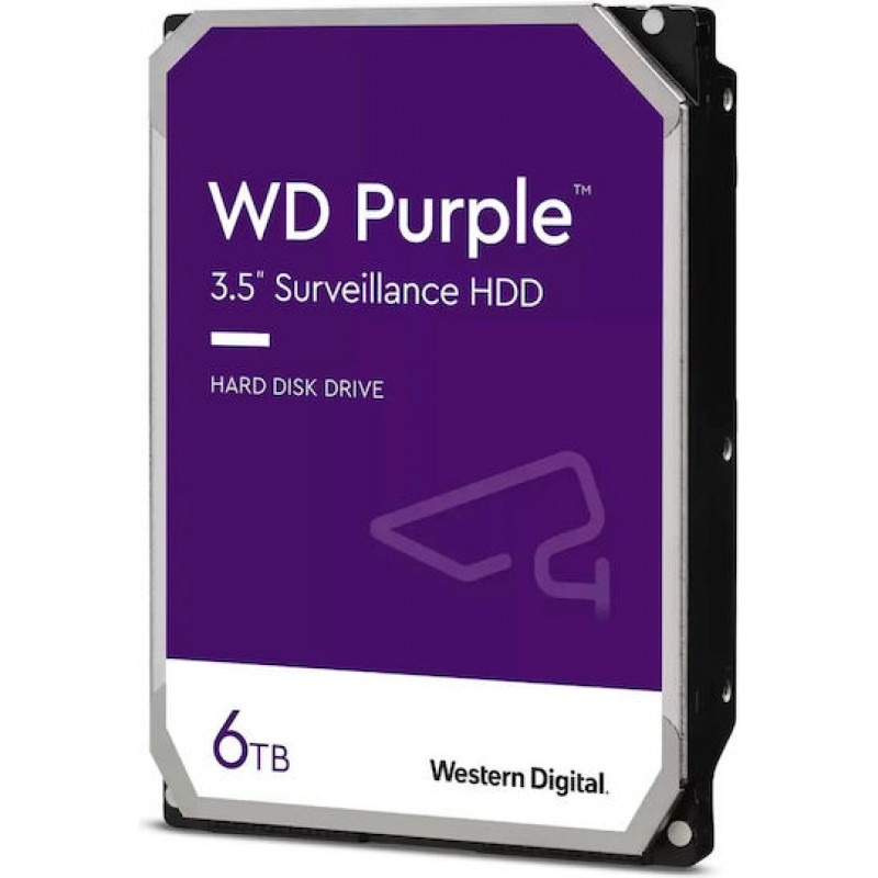 Western Digital Purple 6TB HDD Σκληρός Δίσκος 3.5" SATA III 5400rpm με 256MB Cache για Καταγραφικό WD64PURZ (WD64PURZ)