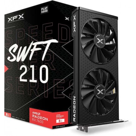 XFX Radeon RX 7600 8GB GDDR6 Speedster SWFT 210 Κάρτα Γραφικών RX-76PSWFTFY (RX-76PSWFTFY)