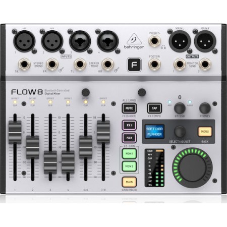 Behringer Flow 8 Ψηφιακή Κονσόλα 8 Καναλιών με Phantom Power & 4 Εισόδους XLR & Bluetooth