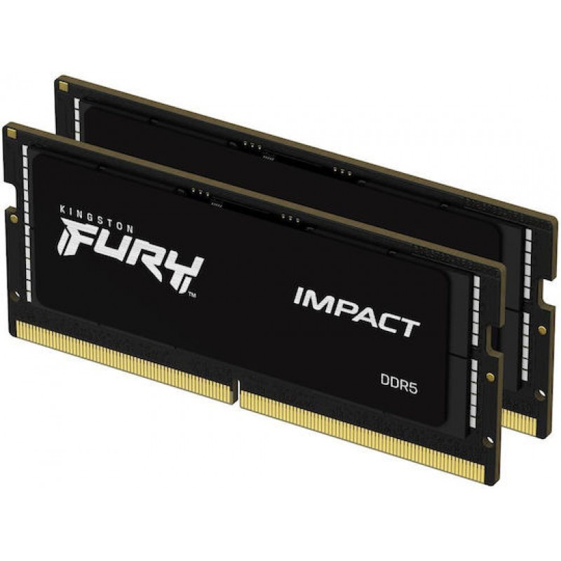 Kingston Fury Impact DDR5 32GB RAM με 2x16GB Modules και Ταχύτητα 6400 για Laptop KF564S38IBK2-32 (KF564S38IBK2-32)