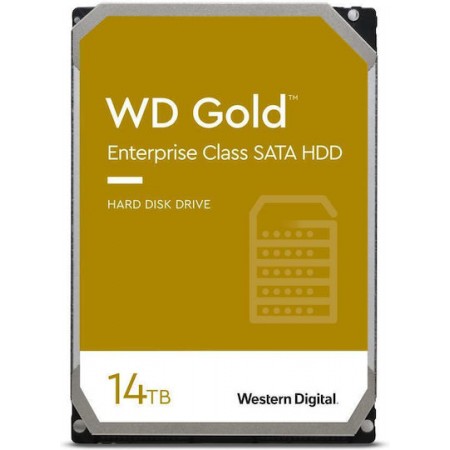 Western Digital Gold 14TB HDD Σκληρός Δίσκος 3.5" SATA III 7200rpm με 512MB Cache για NAS / Server WD142KRYZ (WD142KRYZ)