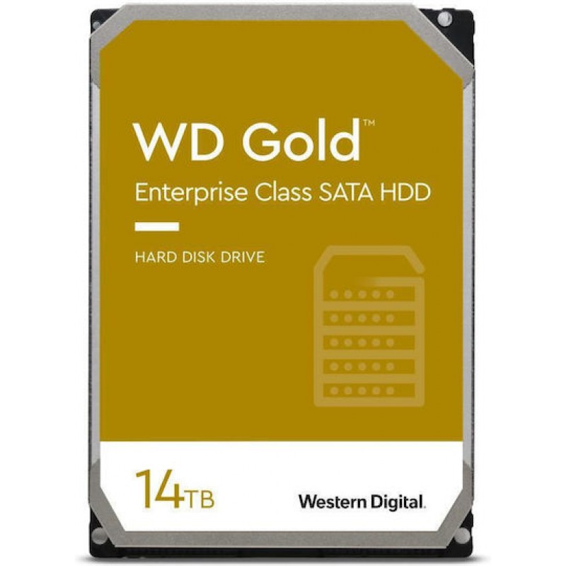 Western Digital Gold 14TB HDD Σκληρός Δίσκος 3.5" SATA III 7200rpm με 512MB Cache για NAS / Server WD142KRYZ (WD142KRYZ)