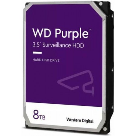 Western Digital Purple 8TB HDD Σκληρός Δίσκος 3.5" SATA III 5400rpm με 256MB Cache για Καταγραφικό WD85PURZ (WD85PURZ)