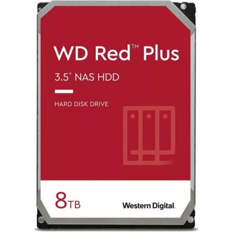 Western Digital Red Plus 8TB HDD Σκληρός Δίσκος 3.5" SATA III 5400rpm με 256MB Cache για NAS WD80EFPX (WD80EFPX)