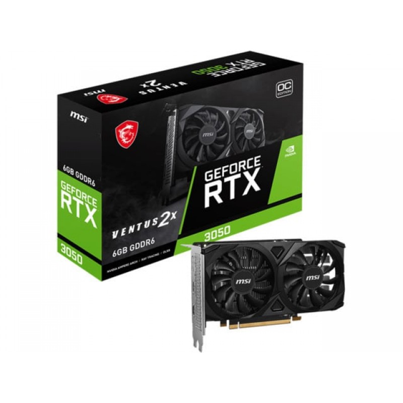 MSI GeForce RTX 3050 6GB GDDR6 Ventus 2X E 6G OC Κάρτα Γραφικών