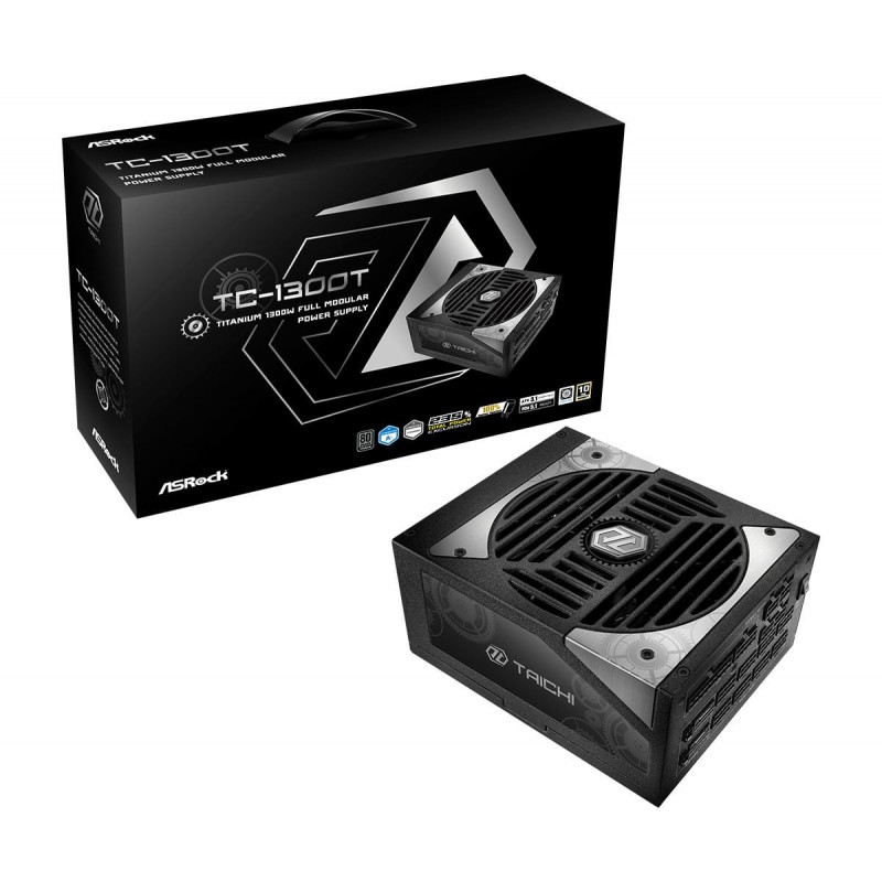 ASRock Taichi TC-1300T 1300W Μαύρο Τροφοδοτικό Υπολογιστή Full Modular 80 Plus Titanium