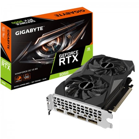 Gigabyte GeForce RTX 3050 6GB GDDR6 Windforce OC v2 Κάρτα Γραφικών (GV-N3050WF2OCV2-6GD) (GV-N3050WF2OCV2-6GD)