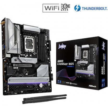 ASRock B860 LiveMixer WIFI Motherboard ATX με Intel 1851 Socket