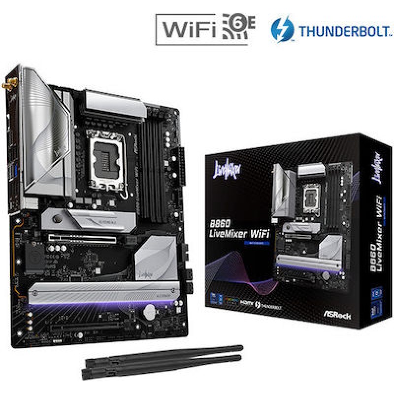 ASRock B860 LiveMixer WIFI Motherboard ATX με Intel 1851 Socket