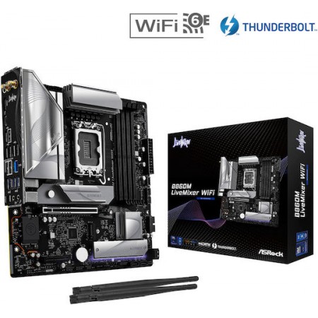 ASRock B860M LiveMixer WiFi Motherboard Micro ATX με Intel 1851 Socket