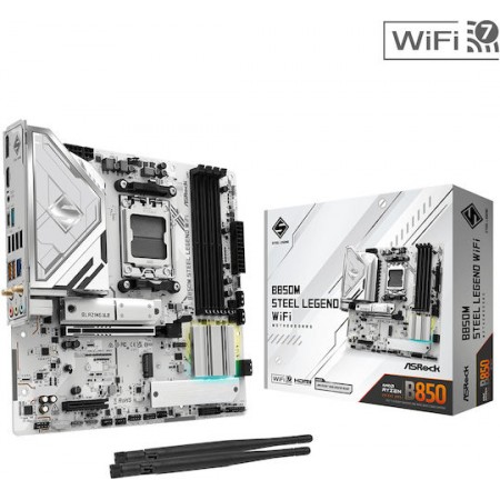 ASRock B850M Steel Legend WiFi Motherboard Micro ATX με AMD AM5 Socket