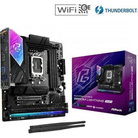 ASRock B860 Lightning WiFi Motherboard Micro ATX με Intel 1851 Socket