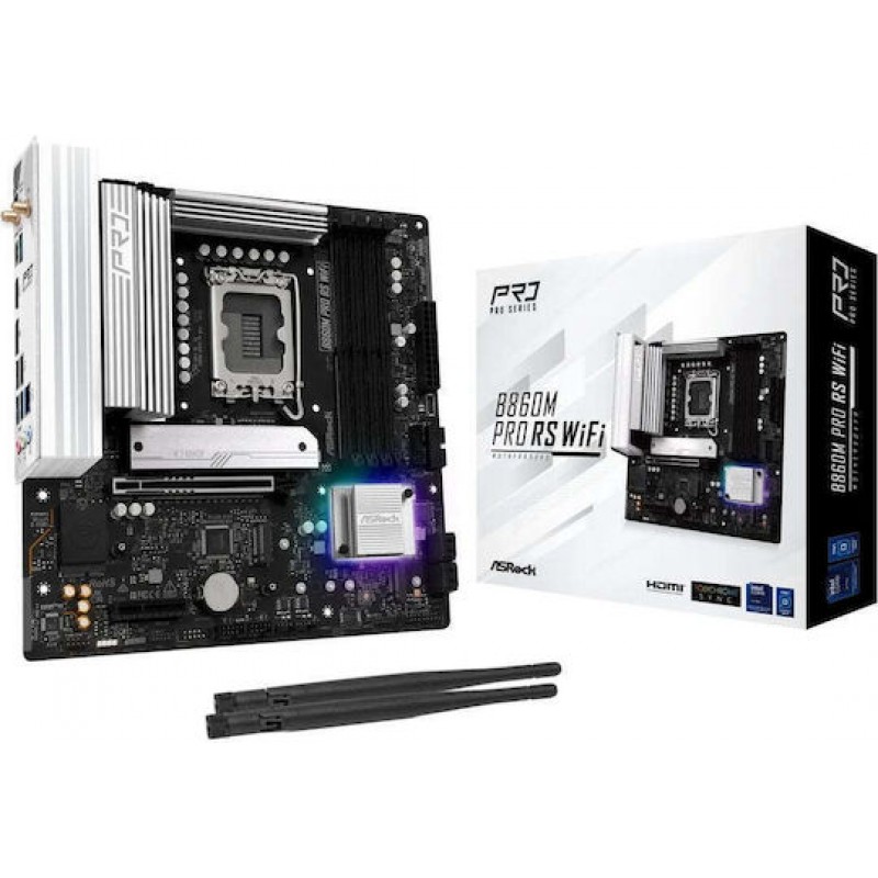 ASRock B860M Pro RS Wi-Fi Motherboard Micro ATX με Intel 1851 Socket