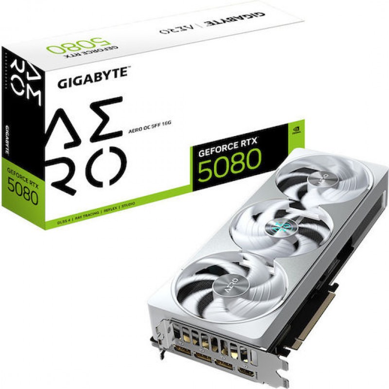 Gigabyte GeForce RTX 5080 16GB GDDR7 Aero OC SFF Κάρτα Γραφικών (GV-N5080AERO OC-16GD) (GV-N5080AERO OC-16GD)