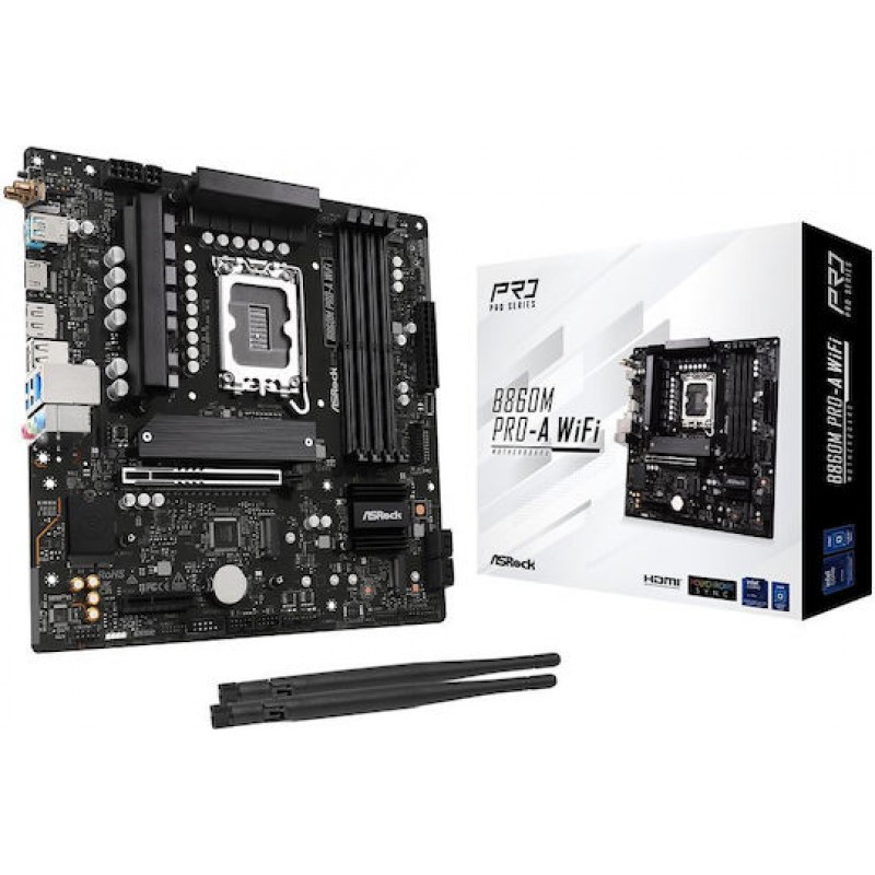 ASRock B860M Pro-A WiFi Motherboard Micro ATX με Intel 1851 Socket