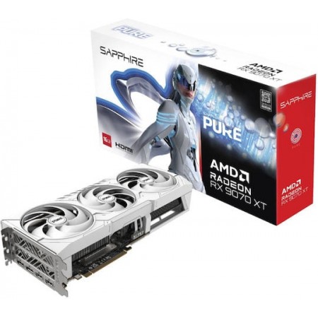 Sapphire Radeon RX 9070 XT 16GB GDDR6 Pure Κάρτα Γραφικών (11348-02-20G) (11348-02-20G)