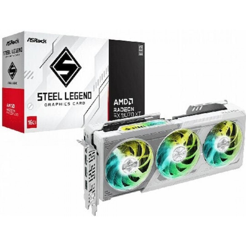 ASRock Radeon RX 9070 XT 16GB GDDR6 Steel Legend Κάρτα Γραφικών (90-GA5DZZ-00UANF) (90-GA5DZZ-00UANF)