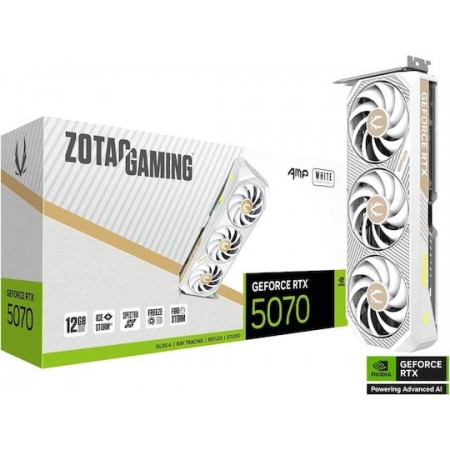 Zotac GeForce RTX 5070 12GB GDDR7 AMP White Edition Κάρτα Γραφικών ZT-B50700FQ-10P (ZT-B50700FQ-10P)