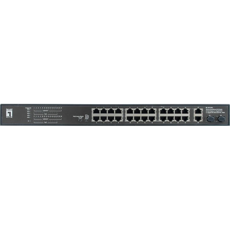 Level One FGP-2831 Unmanaged L2 PoE+ Switch με 24 Θύρες Gigabit (1Gbps) Ethernet και 2 SFP Θύρες
