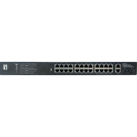 Level One GEP-2821 Unmanaged L2 PoE+ Switch με 24 Θύρες Gigabit (1Gbps) Ethernet και 2 SFP Θύρες