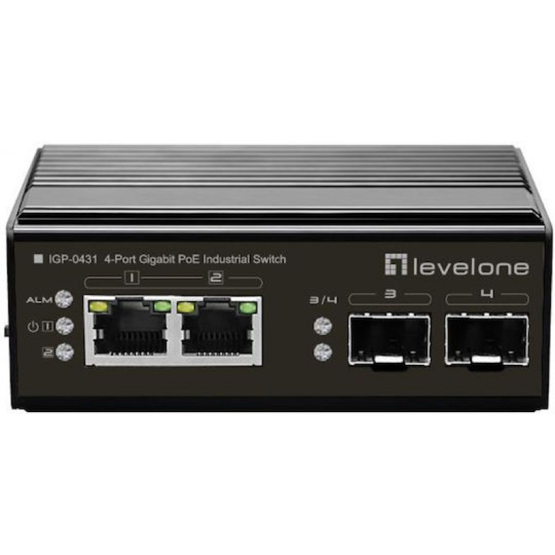 Level One Unmanaged L2 PoE++ Switch με 2 Θύρες Gigabit (1Gbps) Ethernet και 4 SFP Θύρες