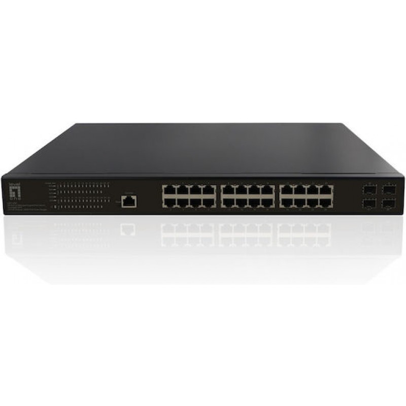 Level One GEP-2861 Managed L2 PoE+ Switch με 24 Θύρες Gigabit (1Gbps) Ethernet και 4 SFP Θύρες