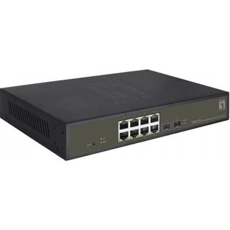 Level One GES-2110P Unmanaged L2 PoE+ Switch με 8 Θύρες Gigabit (1Gbps) Ethernet και 2 SFP Θύρες