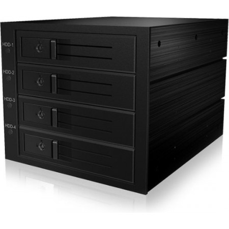 Icy Box Backplane for 4x HDD for 3x 5,25" bay with lock and fan Μαύρο (IB-564SAS-12G)