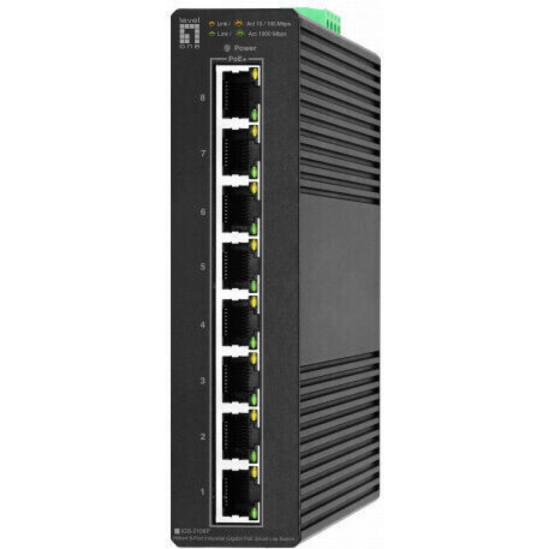 Level One IGS-2108P Managed L2 PoE Switch με 8 Θύρες Gigabit (1Gbps) Ethernet