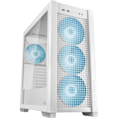 Asus TUF Gaming GT302 ARGB Midi Tower Κουτί Υπολογιστή με Πλαϊνό Παράθυρο Λευκό