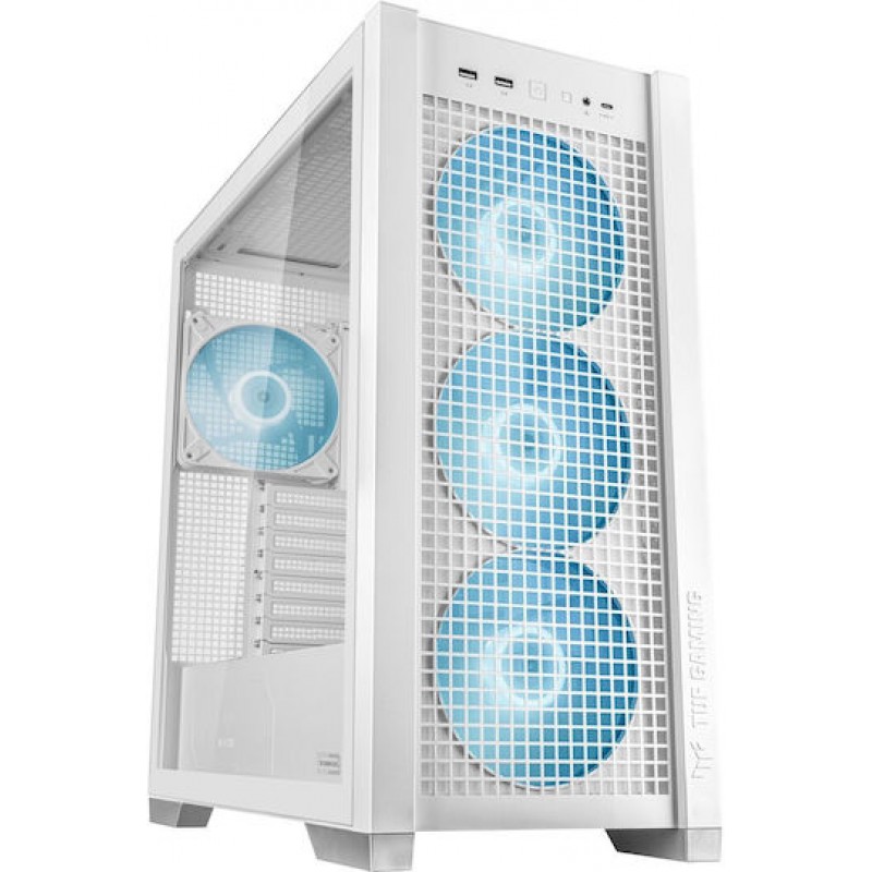 Asus TUF Gaming GT302 ARGB Midi Tower Κουτί Υπολογιστή με Πλαϊνό Παράθυρο Λευκό