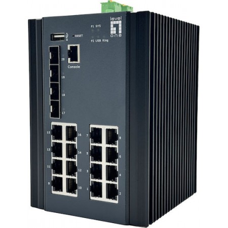 Level One IGU-2071 Managed L2 Switch με 16 Θύρες Gigabit (1Gbps) Ethernet και 4 SFP Θύρες
