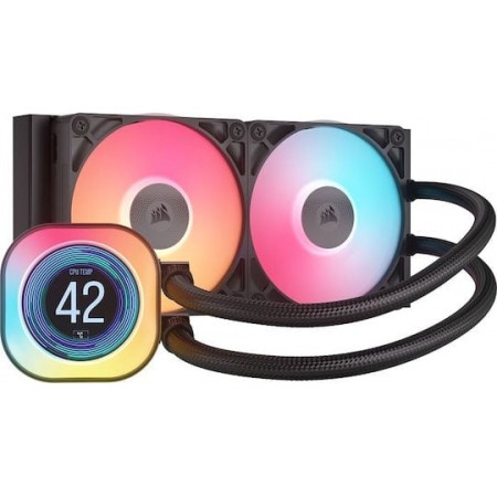 Corsair iCUE Link Titan RX RGB LCD Υδρόψυξη Επεξεργαστή Διπλού Ανεμιστήρα 120mm για Socket AM4/AM5/1700