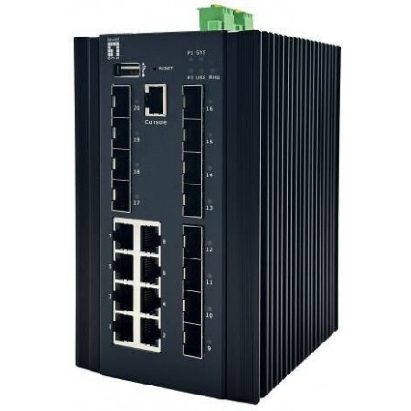 Level One IGU-2072 Managed L2 Switch με 8 Θύρες Gigabit (1Gbps) Ethernet και 12 SFP Θύρες