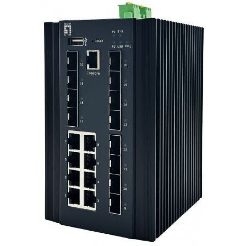 Level One IGU-2072 Managed L2 Switch με 8 Θύρες Gigabit (1Gbps) Ethernet και 12 SFP Θύρες