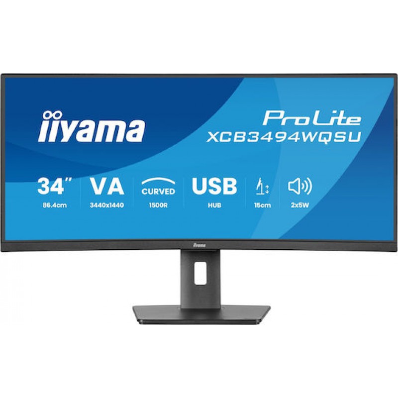 Iiyama ProLite XCB3494WQSU-B1 Ultrawide VA HDR Curved Monitor 34" QHD 3440x1440