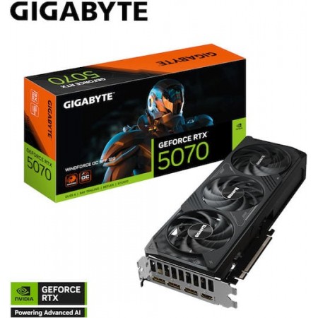 Gigabyte GeForce RTX 5070 12GB GDDR7 Windforce OC Κάρτα Γραφικών (GV-N5070WF3OC-12GD) (GV-N5070WF3OC-12GD)