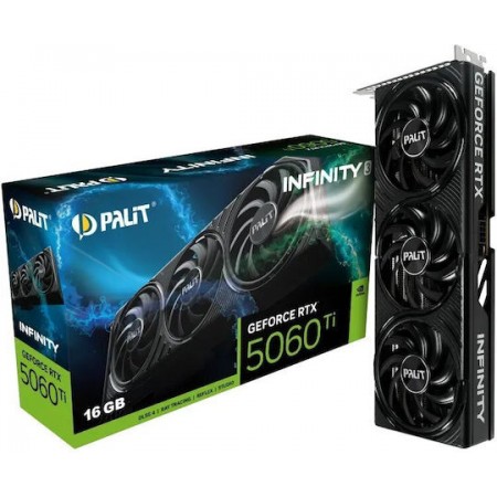Palit GeForce RTX 5060 Ti 16GB GDDR7 Infinity 3 Κάρτα Γραφικών NE7506T019T1-GB2061S (NE7506T019T1-GB2061S)